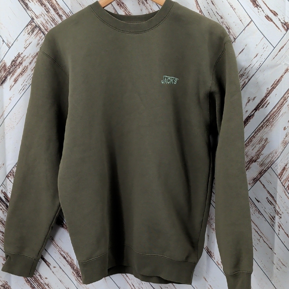 Jacks Surfboard Crewneck Pullover Green Sweatshirt